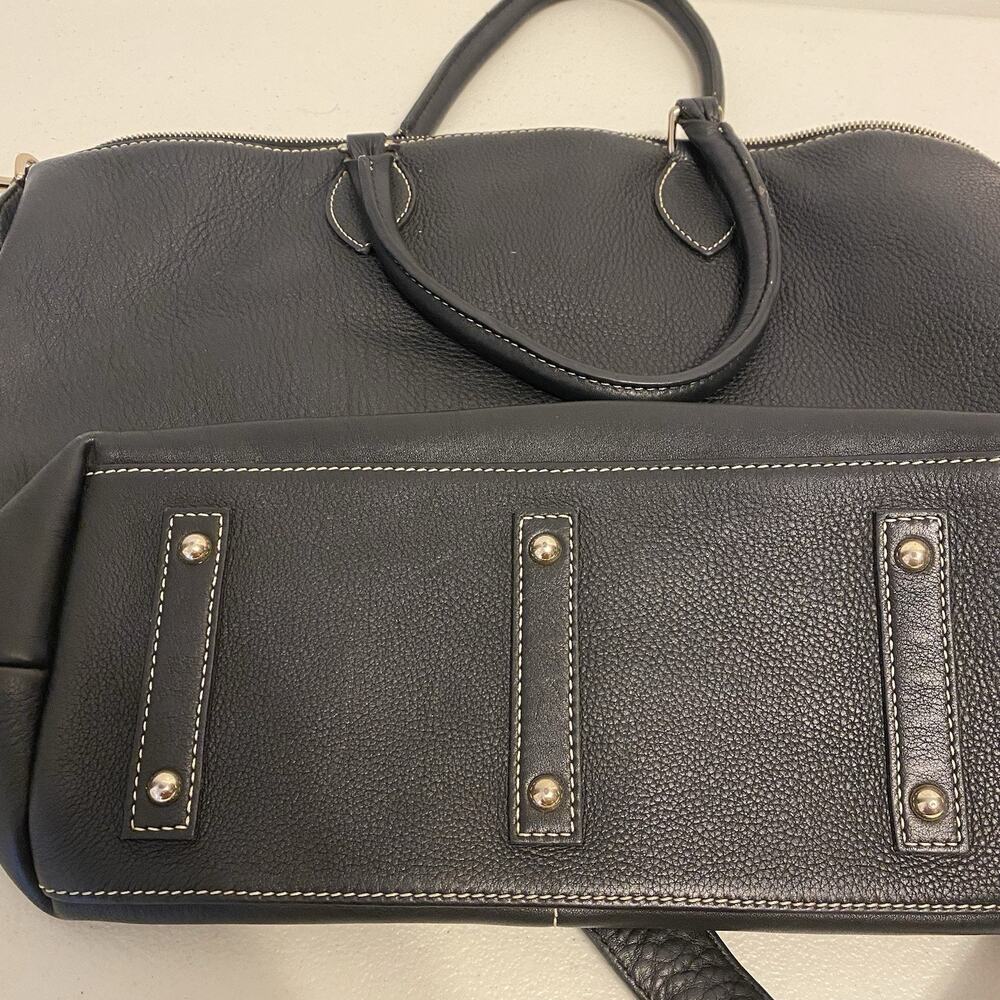 VTG 90s Dooney & Bourke BlackPebble Leather ToteBag Crossbody GoldTone Hardware - Picture 6 of 15
